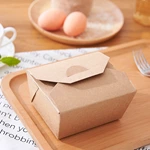 Disposable Paper Rectangular Salad Takeaway Packed Kraft Paper Bento Lunch Box