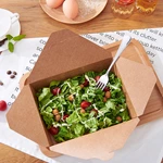 Disposable Paper Rectangular Salad Takeaway Packed Kraft Paper Bento Lunch Box