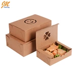 wholesale Food Grade takeaway Disposable Kraft Paper Fast biodegradable portable Food Packaging