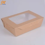 Custom brown kraft paper food cake box with window