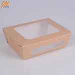 Custom brown kraft paper food cake box with window