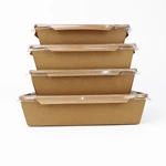 Custom Brown Takeaway Packaging Biodegradable Disposable Kraft Paper Lunch Box