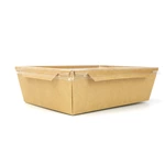 Custom Brown Takeaway Packaging Biodegradable Disposable Kraft Paper Lunch Box