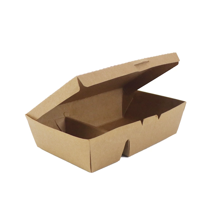 Leakproof Environmentally Microwave Recycle Divided Kraft Paper Lunch Box