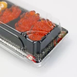 disposable plastic takeaway sushi packaging box , wholesale clear sushi food container with lid