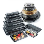 disposable plastic takeaway sushi packaging box , wholesale clear sushi food container with lid