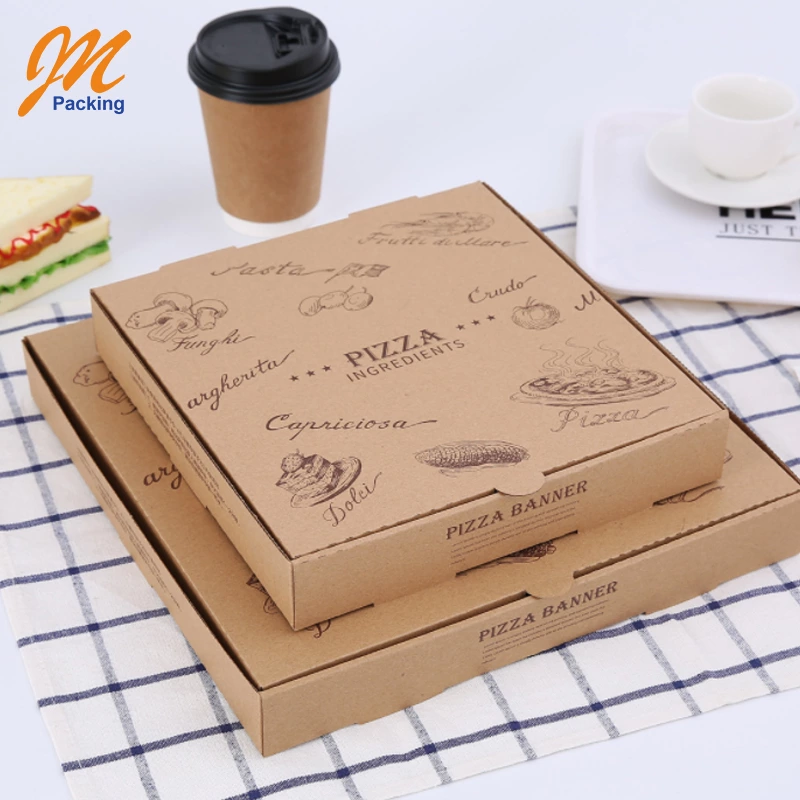 Wholesale Custom Packaging Disposable Cookie Kraft Paper Pizza Lunch Box