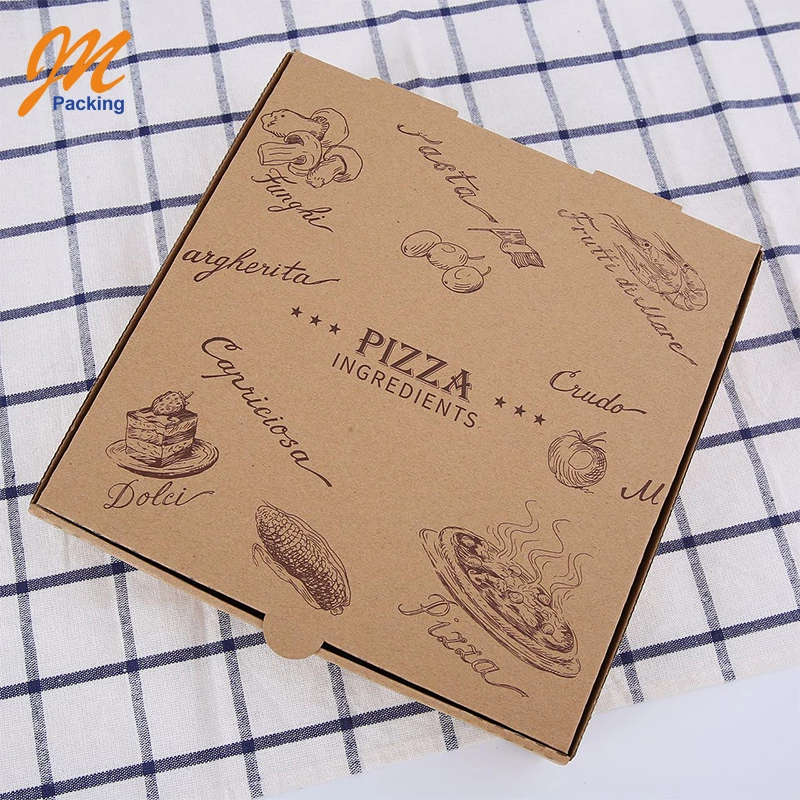 Wholesale Custom Packaging Disposable Cookie Kraft Paper Pizza Lunch Box