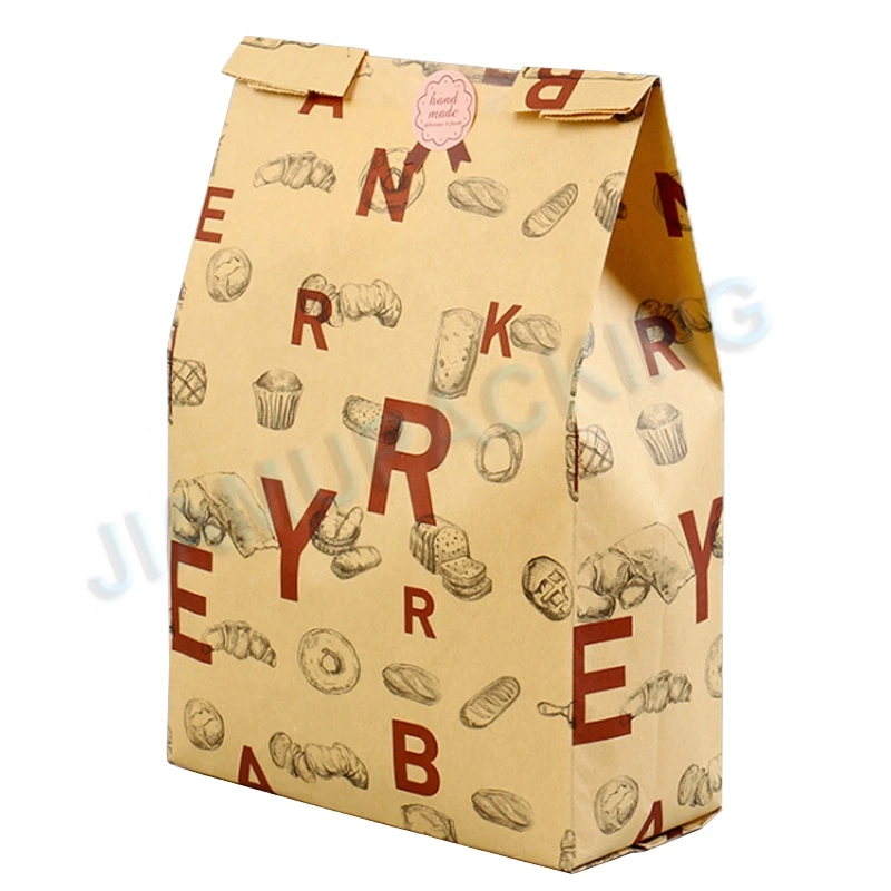 Food Industrial Use Biodegradable Kraft Paper Food Bag for Sandwich/Hamburg/Bread