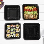 microwave safe disposable sugarcane reusable kraft paper bamboo lunch box food container with lids