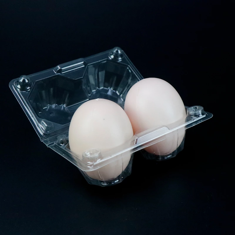 2 Holes PET Carton Chicken Carton Egg Case Packaging Plastic Egg Tray Supplier