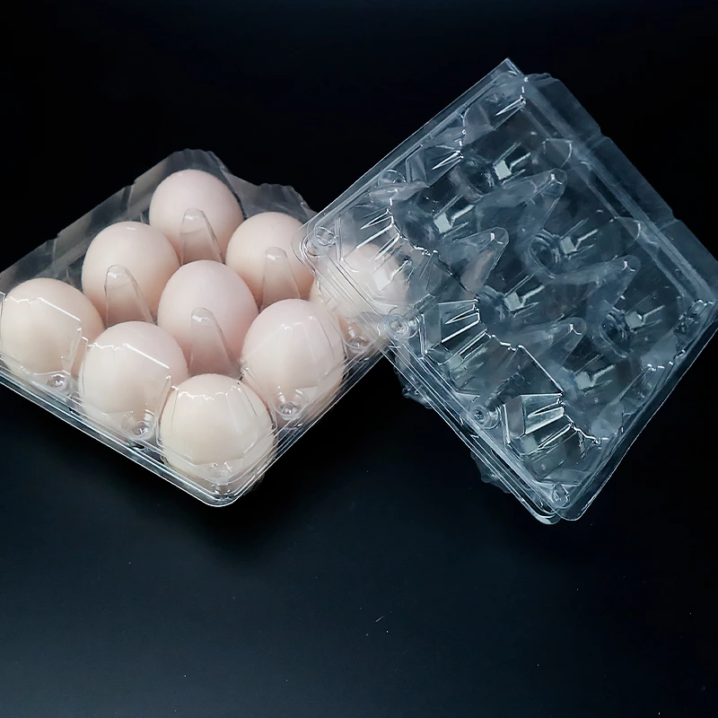 Cheap Supplier Egg Box Disposable 9 Holes Packaging Plastic Egg Trays