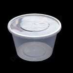 Disposable clear plastic round storage food container with Lid