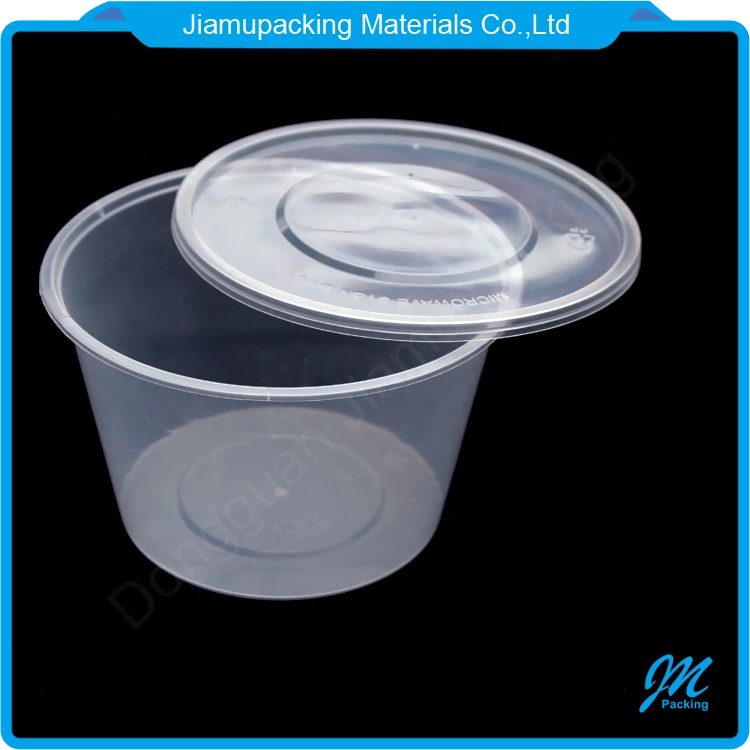 Disposable clear plastic round storage food container with Lid