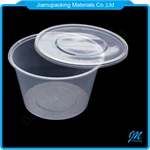 Disposable clear plastic round storage food container with Lid