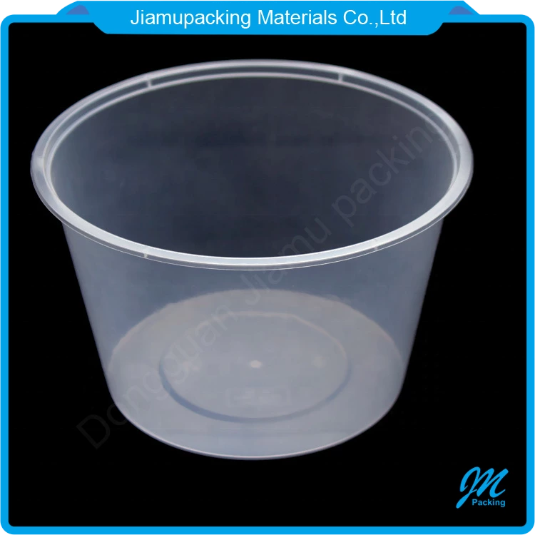 Disposable clear plastic round storage food container with Lid