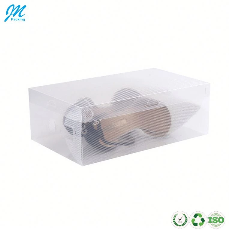 Custom made clear foldable plastic folding shoes display storage box packaging