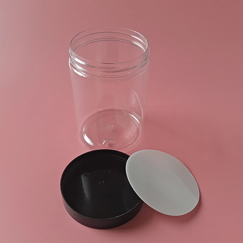 Clear plastic tube packaging with screw cap for cookies packaging