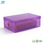 Custom made clear foldable plastic folding shoes display storage box packaging