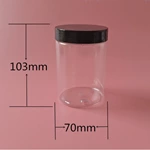 Clear plastic tube packaging with screw cap for cookies packaging