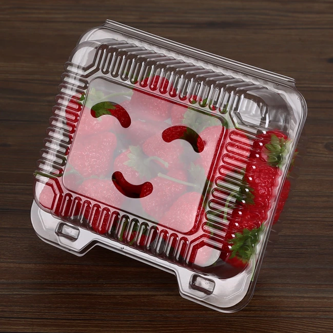 PET Clear Blister Clamshell Plastic Fruit Packaging Box For Strawberry