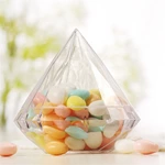 Wedding Favor Crystal Shaped Candy Box, Transparent Small Plastic Candy Box