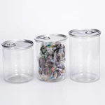 Wholesale food grade clear plastic jar with aluminum lid