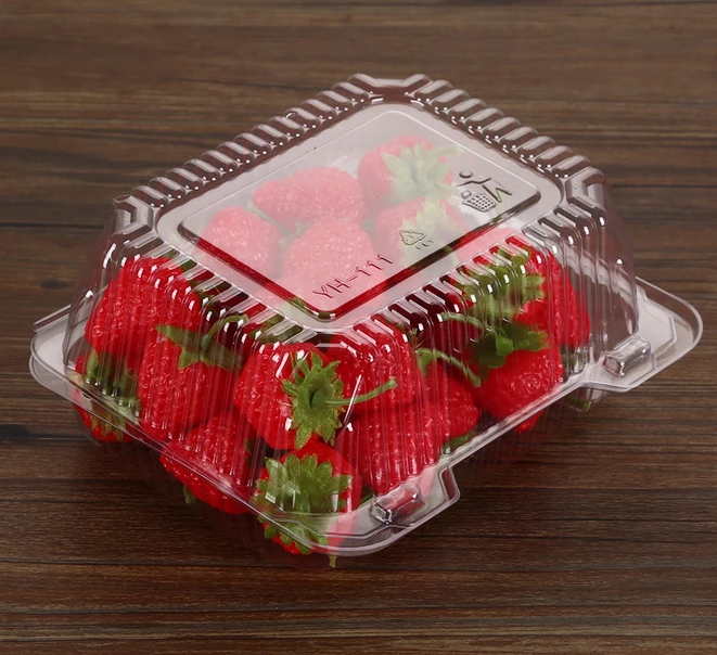 PET Clear Blister Clamshell Plastic Fruit Packaging Box For Strawberry