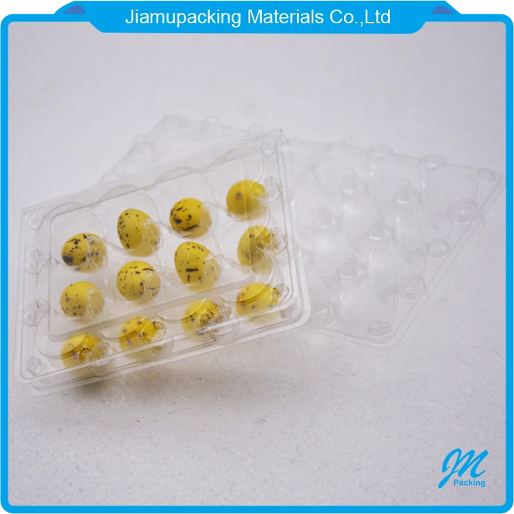 Wholesale transparent plastic quail egg carton box tray packaging with12 holes