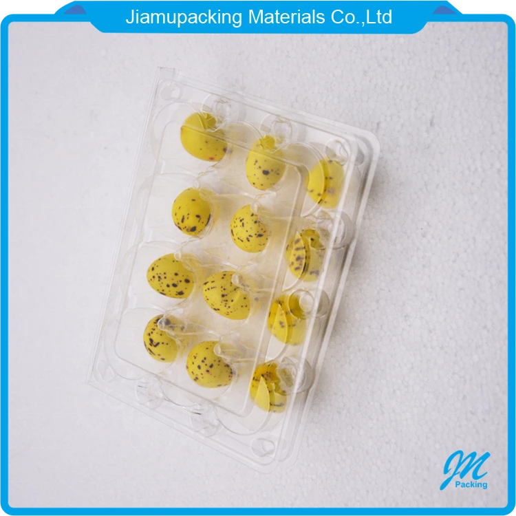 Wholesale transparent plastic quail egg carton box tray packaging with12 holes