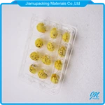 Wholesale transparent plastic quail egg carton box tray packaging with12 holes