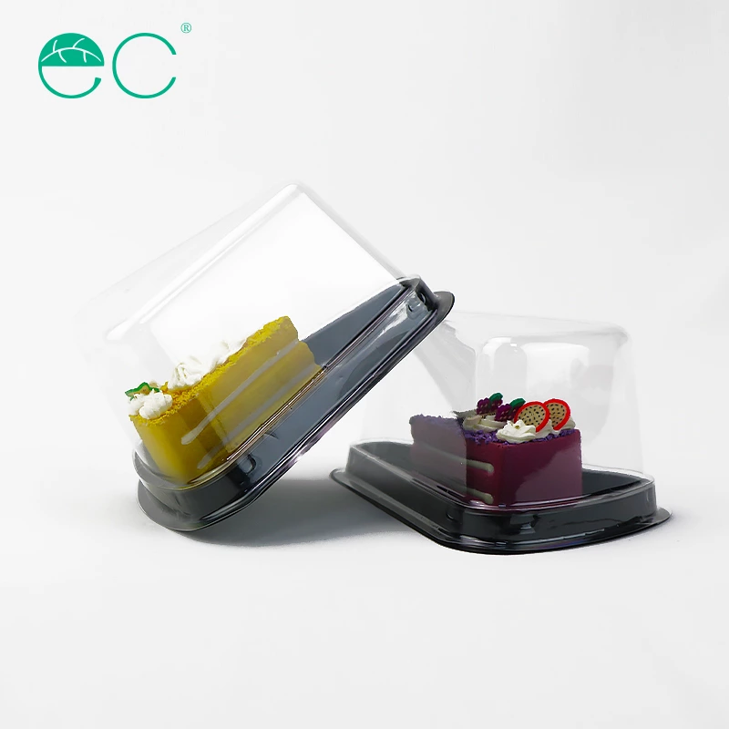 Disposable Transparent Plastic slice Sandwich Box Cake Packaging Box Container