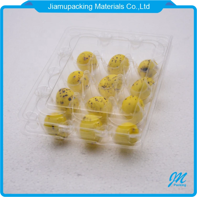 Wholesale transparent plastic quail egg carton box tray packaging with12 holes