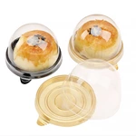 disposable transparent round plastic mini cake box dessert box packaging moon cake box