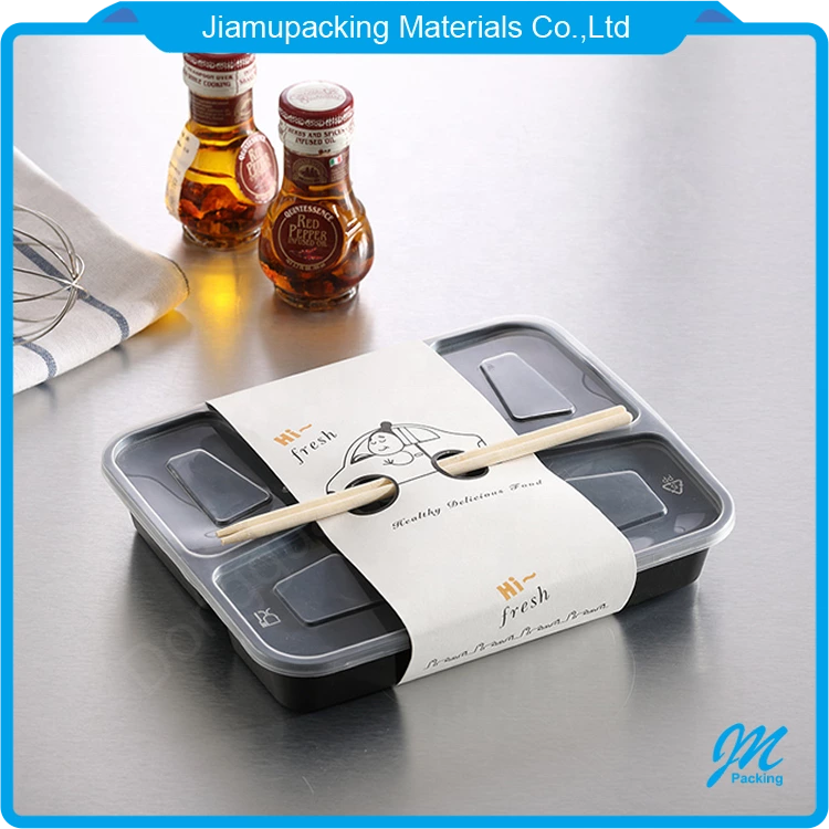 wholesale plastic food container transparent 4 compartment packaging