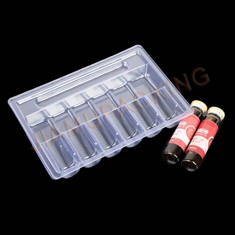 Medicine Vial Blister Pack Vacuum Formed Clear Custom PVC Plastic Accept