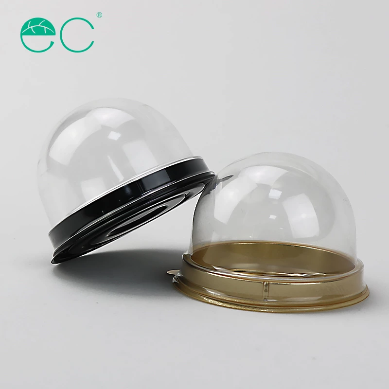 disposable transparent round plastic mini cake box dessert box packaging moon cake box