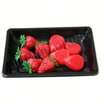 Custom black plastic blister supermarket fruit vegetable meat disposable RPP/PP food tray for packing