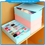 Hot sale 24 compartments rectangular foldable plastic storage packaging box for socks