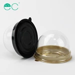 disposable transparent round plastic mini cake box dessert box packaging moon cake box