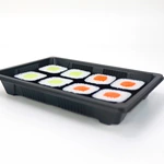 Takeway Picnic Eco Friendly Disposable Custom Plastic Japanese Sushi Box with clear Lid