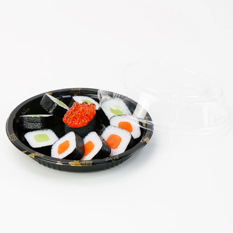 wholesale Plastic Takeaway Round Custom Japanese Recyclable Disposable Sushi packing Box