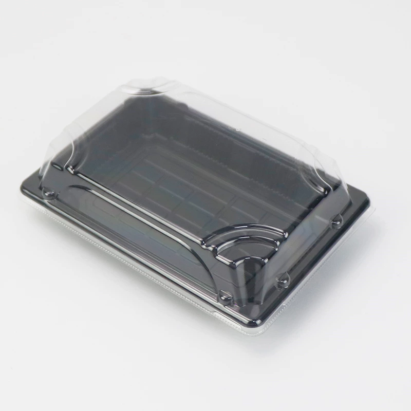 Takeway Picnic Eco Friendly Disposable Custom Plastic Japanese Sushi Box with clear Lid