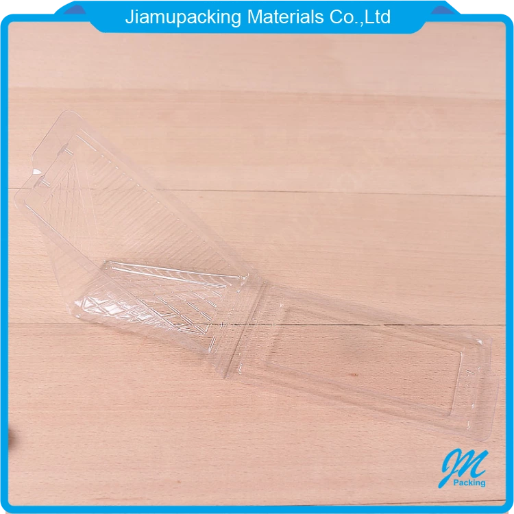 Transparent disposable plastic triangle cake sandwich blister clamshell container packaging box