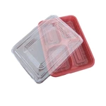 Disposable Plastic 4 Compartment Lunch Box Takeaway Food Packaging Container