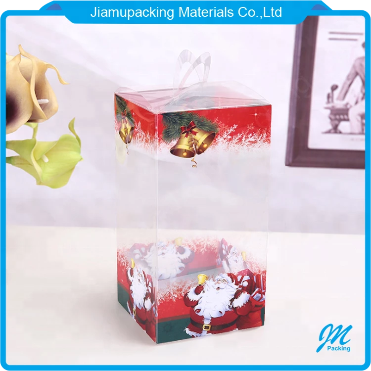 Christmas Gift Folding Box Packaging with Lid Custom Clear Small Plastic Gift & Craft Recyclable Accept