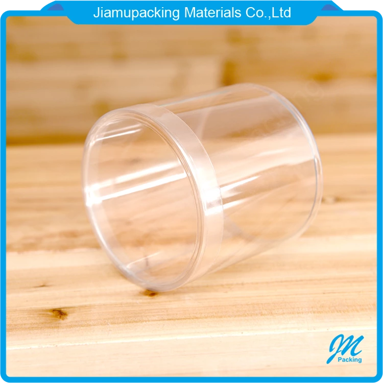 Clear custom plastic cylinder container custom clothing round packaging box