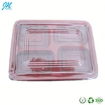 Disposable Plastic 4 Compartment Lunch Box Takeaway Food Packaging Container