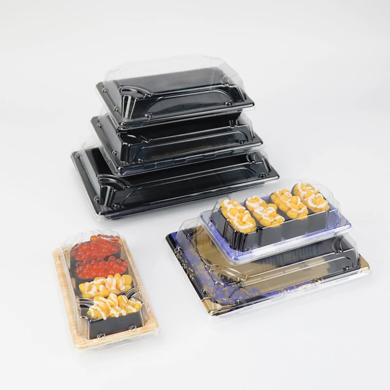 Wholesale takeway eco friendly disposable custom plastic japanese sushi box