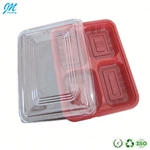 Disposable Plastic 4 Compartment Lunch Box Takeaway Food Packaging Container